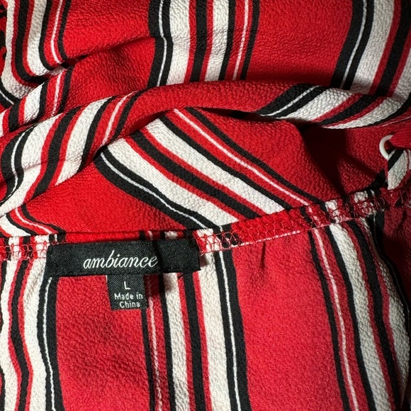 Ambiance Red Striped Women's Jumpsuit - Picture 5 of 6
